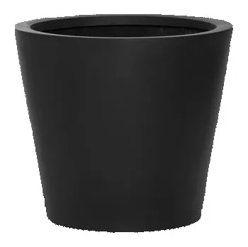 Květináč Pottery Pots Venkovní květináč kulatý Bucket XS, Black (barva černá), kolekce Natural, kompozit Fiberstone, průměr 40 cm x v 35 cm, objem cca 33 l