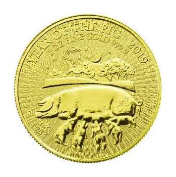 Royal Mint United Kingdom - 1 unce zlatá mince Lunar UK prase 2019 - 1 oz