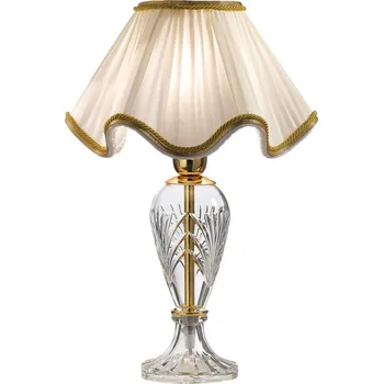 Lampička Cremasco Stolní lampa Belle Epoque, 30 cm vysoká bílá, zlatá lesklá, čirá 1 x 60 W - Doprava zdarma