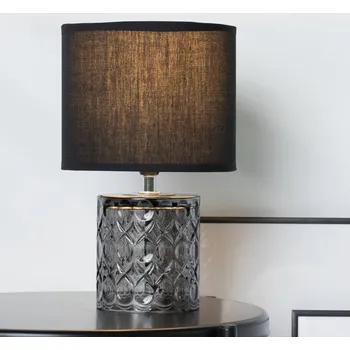 Lampička Pauleen Crystal Glow stolní lampa skleněná noha - délka napájecího kabelu 105 cm černá, kouřově šedá 1 x 20 W - Doprava zdarma
