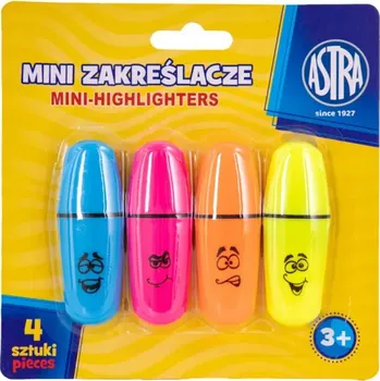 Astra Sada mini zvýrazňovačů, 1-5mm, klínový hrot, 4ks, 317122005