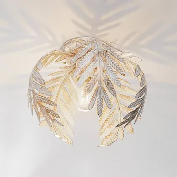 ONLI Stropní světlo Felce jako kapradina, slonová kost, Ø 25 cm slonová kost, zlato 1 x 22 W - Doprava zdarma