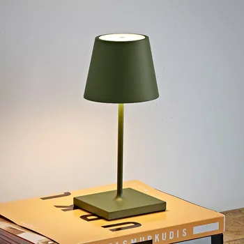 Venkovní osvětlení Sigor Nuindie mini LED dobíjecí stolní lampa, USB-C, jedlová zeleň, stmívatelná - Základna - délka 10 cm, šířka 10 cm; délka nabíjecího kabelu 120 cm jedle zelená LED 2,2 W celkem - Doprava zdarma