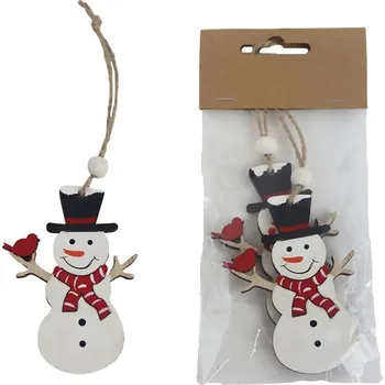 Vánoční dekorace Sněhulák na zavěšení, 2ks D6385