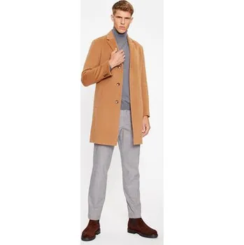 Dámský kabát Boss Vlněný kabát H-Hyde-C-224 50485199 Hnědá Regular Fit 48