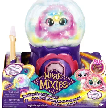 plyšák MOOSE Magic Mixies Křišťálová koule s efektem mlhy a interaktivní plyšovou hračkou růžové barvy