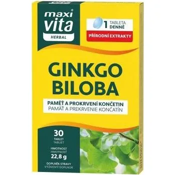 Přípravek na podporu paměti a spánku Maxi Vita Herbal Ginkgo biloba 30 tablet