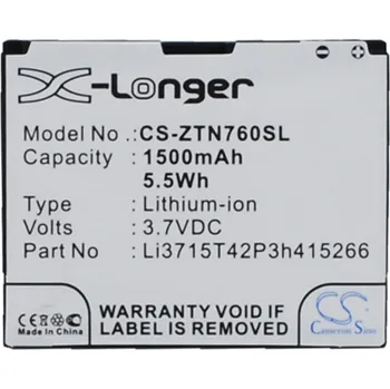 Baterie pro mobilní telefon Baterie Cameron Sino CS-ZTN760SL pro ZTE Z900 - neoriginální