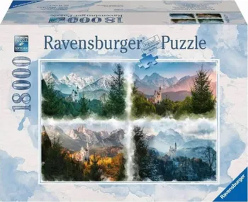 Puzzle Ravensburger Neuschwanstein ve čtyřech ročních obdobích 18000 dílků