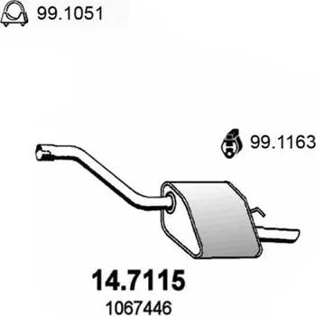 Zadní díl výfuku Zadní tlumič výfuku ASSO 14.7115