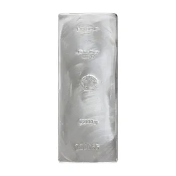 15 kilogramů stříbrný slitek Heraeus