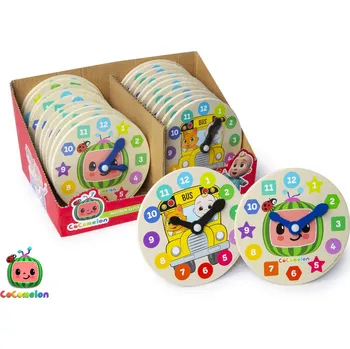 Hodiny Cocomelon CoComeloun hodiny dřevěné, assort Barvy: zelená