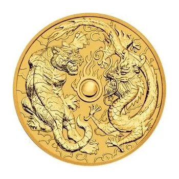 1 unce zlatá mince Austrálie drak & tygr 2019
