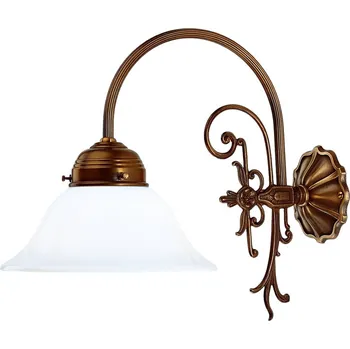 Lampička Berliner Messinglampen HINRICH nástěnné světlo, mosaz, ruční výroba bílá, mosaz 1 x 40 W - Doprava zdarma