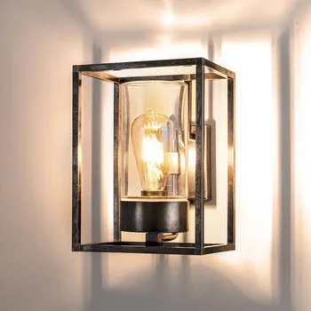 Venkovní osvětlení Moretti Luce Venkovní nástěnné svítidlo Cubic³ 3363 nikl antický/čirý - Nástěnný držák - šířka 9 cm, výška 12 cm, výstupek 2,5 cm nikl starožitný, čirý 1 x 52 W - Doprava zdarma