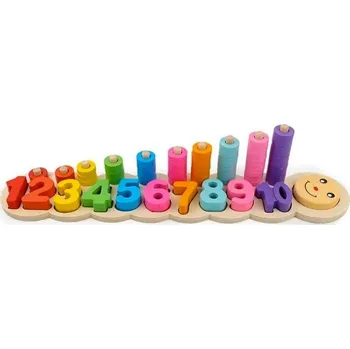 Hudební nástroj pro děti Dřevěné počítadlo - Housenka