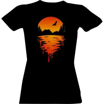 Dámské tričko Tričko s potiskem Západ slunce hory turistika dámské