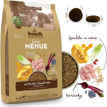 Krmivo pro psa Bosch HPC MENUE Senior with animal welfare chicken + spelt & oats 1 kg