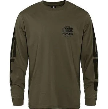 tričko Horsefeathers Tall Typo LS - Burnt Olive M