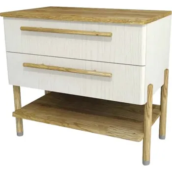 Koupelnový nábytek Koupelnová skříňka pod umyvadlo Devo Sonet bílá/dub 84 x 75 x 49 cm SF-SU2S84-F104D01L10