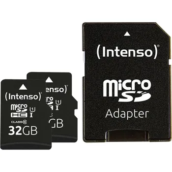 Počítač Intenso 32GB SDHC Premium double pack paměťová karta microSDHC Retail 32 UHS-I, Class 10