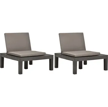 vidaXL Marketos Zahradní lenošky s poduškami 2 ks plast antracitové