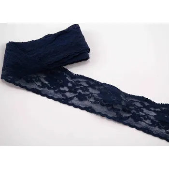 Silonová krajka - tmavě modrá - šířka 3,5 cm