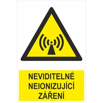 Neviditelné neionizující záření ISO 7010 plast 0,5 mm 300x200 mm