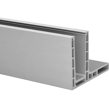 Zábradlí Easy Glass Prime "F", základní profil, horní montáž Easy Glass Prime "F", základní profil, horní montáž délka 5000 mm, bez otvorů, hliník, kartáčovaný, eloxovaný