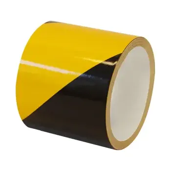 Lepicí páska HAPPY END Standardní reflexní výstražná páska, levá, černá/žlutá, 5 cm × 25 m - BY RV5L6