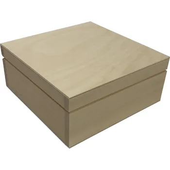 Úložný box Dřevoteka Dřevěná krabička čtverec přírodní 16x16 cm Dřevěná krabička čtverec přírodní 16x16 cm