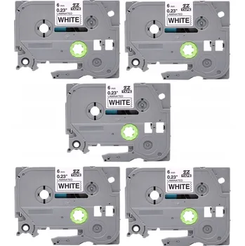 Pásek do tiskárny 5x Páska do BROTHER TZ211 6mm TZe211 TZ-211 bílá