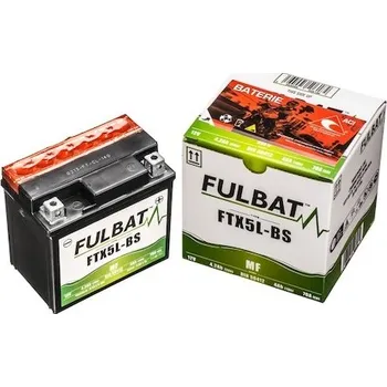 Motobaterie baterie 12V, YTX5L-BS, 4Ah, 70A, bezúdržbová MF AGM 114x71x106, FULBAT (vč. balení elektrolytu)