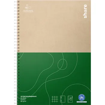 Sešit share studijní blok 4-0016-A4 A4 čtverečkovaný Počet listů: 80