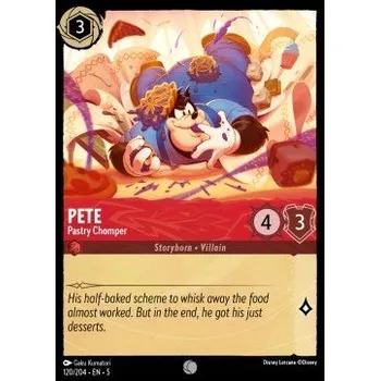 Sběratelská karetní hra Lorcana SSK 120/204 Pete - Pastry Chomper - Shimmering Skies Stav: Near Mint, Verze: HOLO