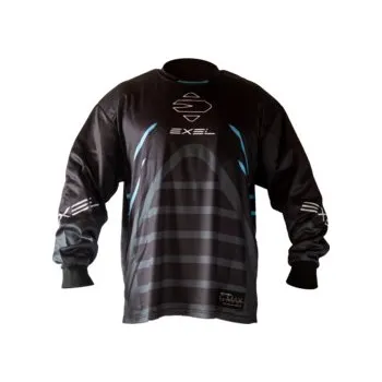 Florbalový dres Exel G MAX GOALIE JERSEY BLACK/NBLUE Brankářský dres M, černá / modrá