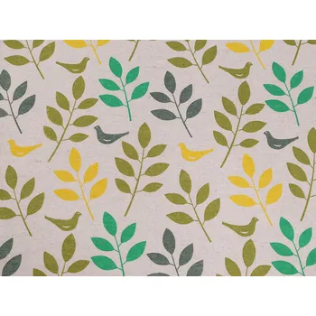 Dekorační metráž / imitace lnu / polybavlna, listy