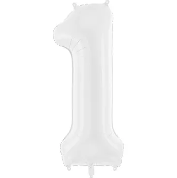 Balónek Balónek fóliový číslo "1" bílý, 86 cm