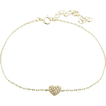 Náramek Pozlacený stříbrný nákotník srdce s krystaly Swarovski Elements Golden Shadow