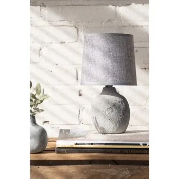 Lampička Šedá stolní lampa se šedým stínidlem - Ø 15*26 cm E14/max 1*40W