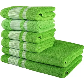 Ručník Sada 6 kusů bavlněných osušek a ručníků Ates zelená EMI