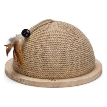 Dřevěné škrabadlo se sisálem, GLOBE VIVI, hnědé, 34.5 x 34.5 x 18.5 cm