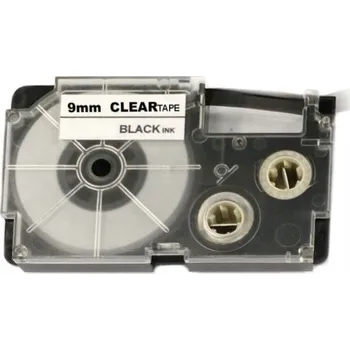 Pásek do tiskárny Páska - CASIO XR-9X1 - 9 mm průhledná - černý tisk - kompatibilní