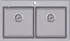 Granitový dřez Nasaditelný kuchyňský dřez s dvojitým umyvadlem žula