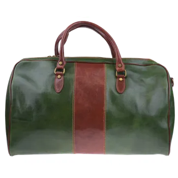 Cestovní taška NovaKabelka.cz Kožená cestovní taška Galba Verde Marrone