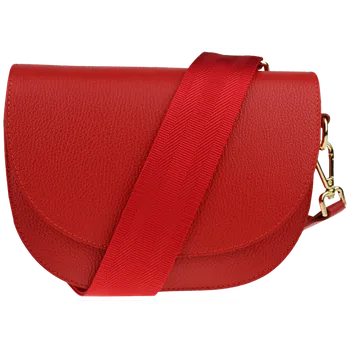 Kabelka NovaKabelka.cz Kožená italská crossbody kabelka Ramona Rosso s přídavným popruhem