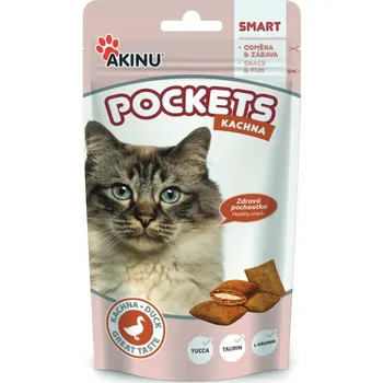 Krmivo pro kočku Akinu Pockets pamlsky pro kočky s kachnou, ochrana tlapek, 40g