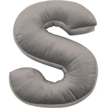 Polštář BETTY’S HOME Sametové písmeno Silver Grey S