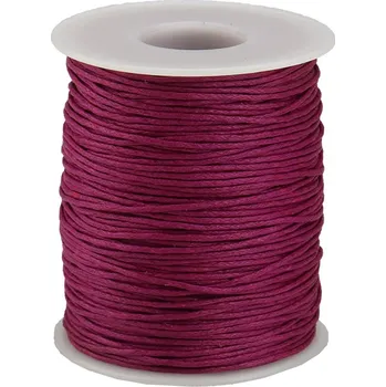 Pro Háčkování Bavlněná voskovaná šňůrka fuchsiová 5 m