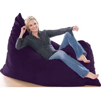 Sedací pytel Sedací pytel polštář fialový semišový EMI